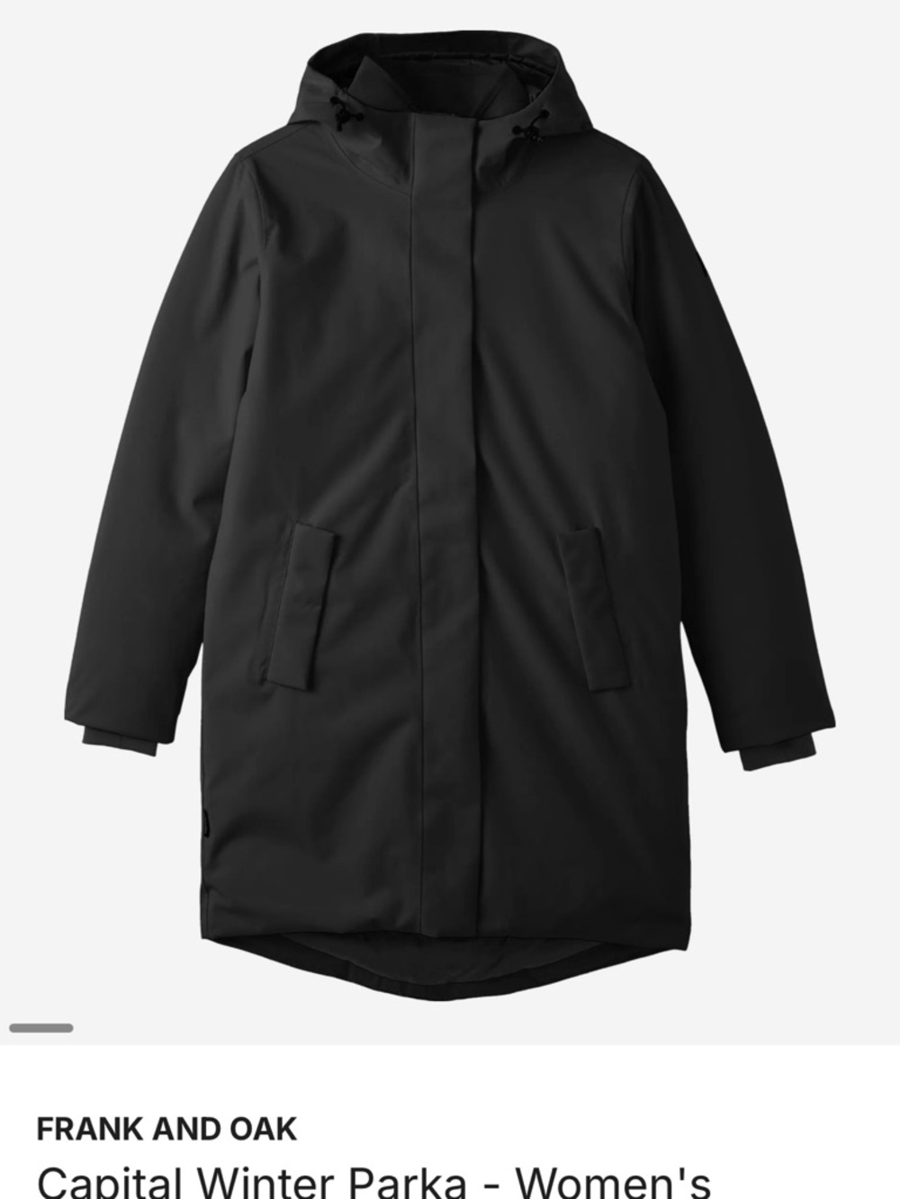 Frank & Oak Women's Black Hooded Puffer Parka